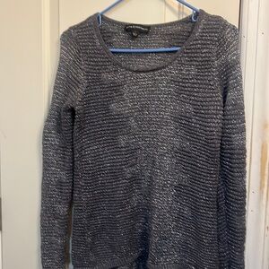 Women’s size small metallic silver semi sheer Rick & Republic sweater